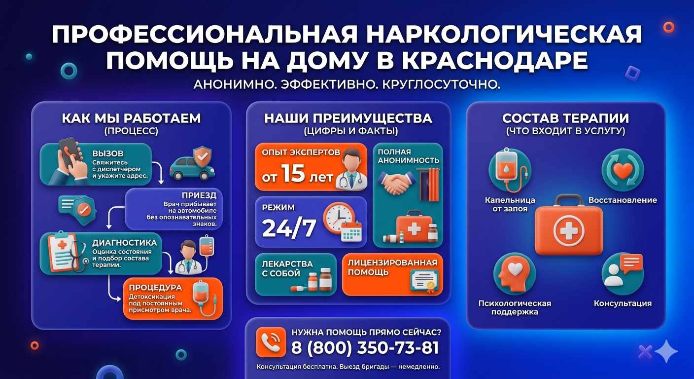 Инфографика о принципах лечения алкоголизма на дому в Боровичах: этапы вызова нарколога, преимущества анонимной детоксикации и состав медицинской помощи.